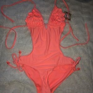 Neon Coral Monokini